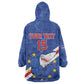 Custom Cabo Verde Football Wearable Blanket Hoodie Go Tubaroes Azuis
