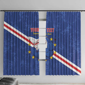 Custom Cabo Verde Football Window Curtain Go Tubaroes Azuis