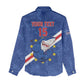 Custom Cabo Verde Football Women Casual Shirt Go Tubaroes Azuis