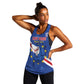 Custom Cabo Verde Football Women Racerback Tank Go Tubaroes Azuis