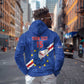 Custom Cabo Verde Football Zip Hoodie Go Tubaroes Azuis