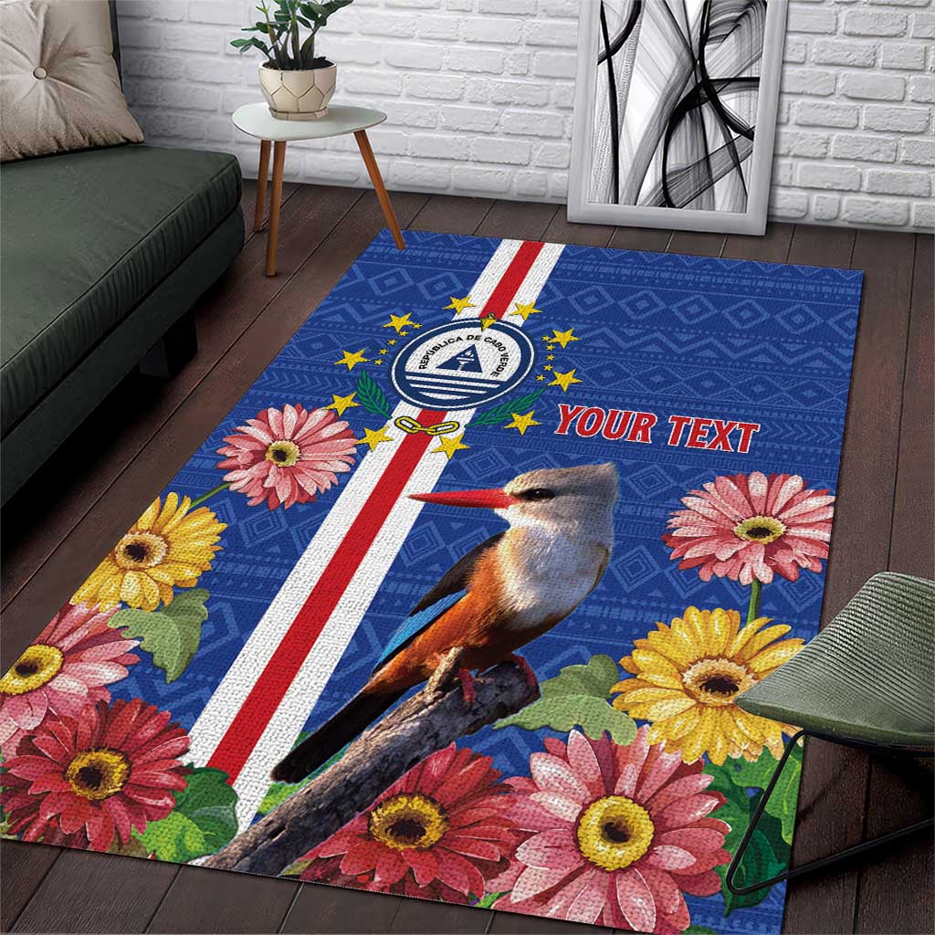 Personalised Cabo Verde Area Rug Grey-Headed Kingfisher Mix Gerbera Daisy