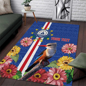 Personalised Cabo Verde Area Rug Grey-Headed Kingfisher Mix Gerbera Daisy