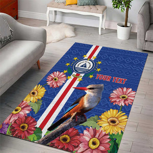 Personalised Cabo Verde Area Rug Grey-Headed Kingfisher Mix Gerbera Daisy