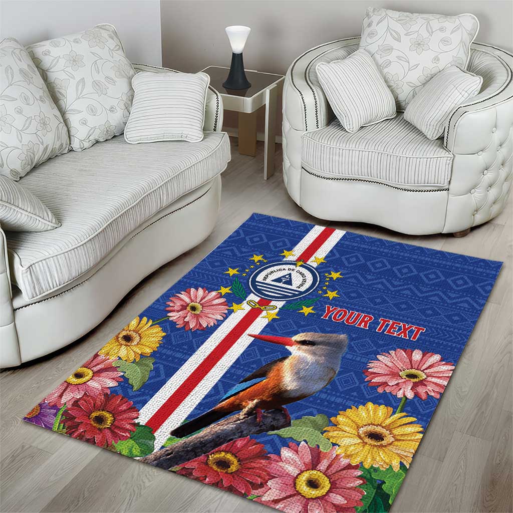 Personalised Cabo Verde Area Rug Grey-Headed Kingfisher Mix Gerbera Daisy