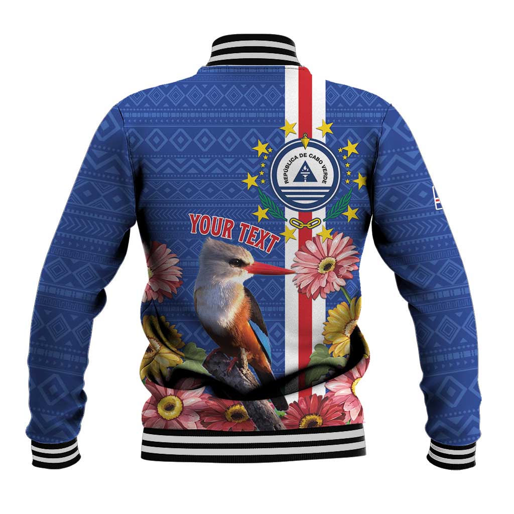 Personalised Cabo Verde Baseball Jacket Grey-Headed Kingfisher Mix Gerbera Daisy