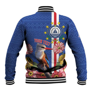 Personalised Cabo Verde Baseball Jacket Grey-Headed Kingfisher Mix Gerbera Daisy