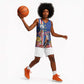 Personalised Cabo Verde Basketball Jersey Grey-Headed Kingfisher Mix Gerbera Daisy - African Pride