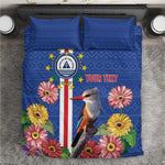 Personalised Cabo Verde Bedding Set Grey-Headed Kingfisher Mix Gerbera Daisy