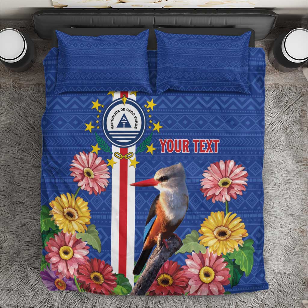Personalised Cabo Verde Bedding Set Grey-Headed Kingfisher Mix Gerbera Daisy