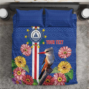 Personalised Cabo Verde Bedding Set Grey-Headed Kingfisher Mix Gerbera Daisy