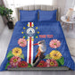 Personalised Cabo Verde Bedding Set Grey-Headed Kingfisher Mix Gerbera Daisy