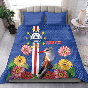Personalised Cabo Verde Bedding Set Grey-Headed Kingfisher Mix Gerbera Daisy