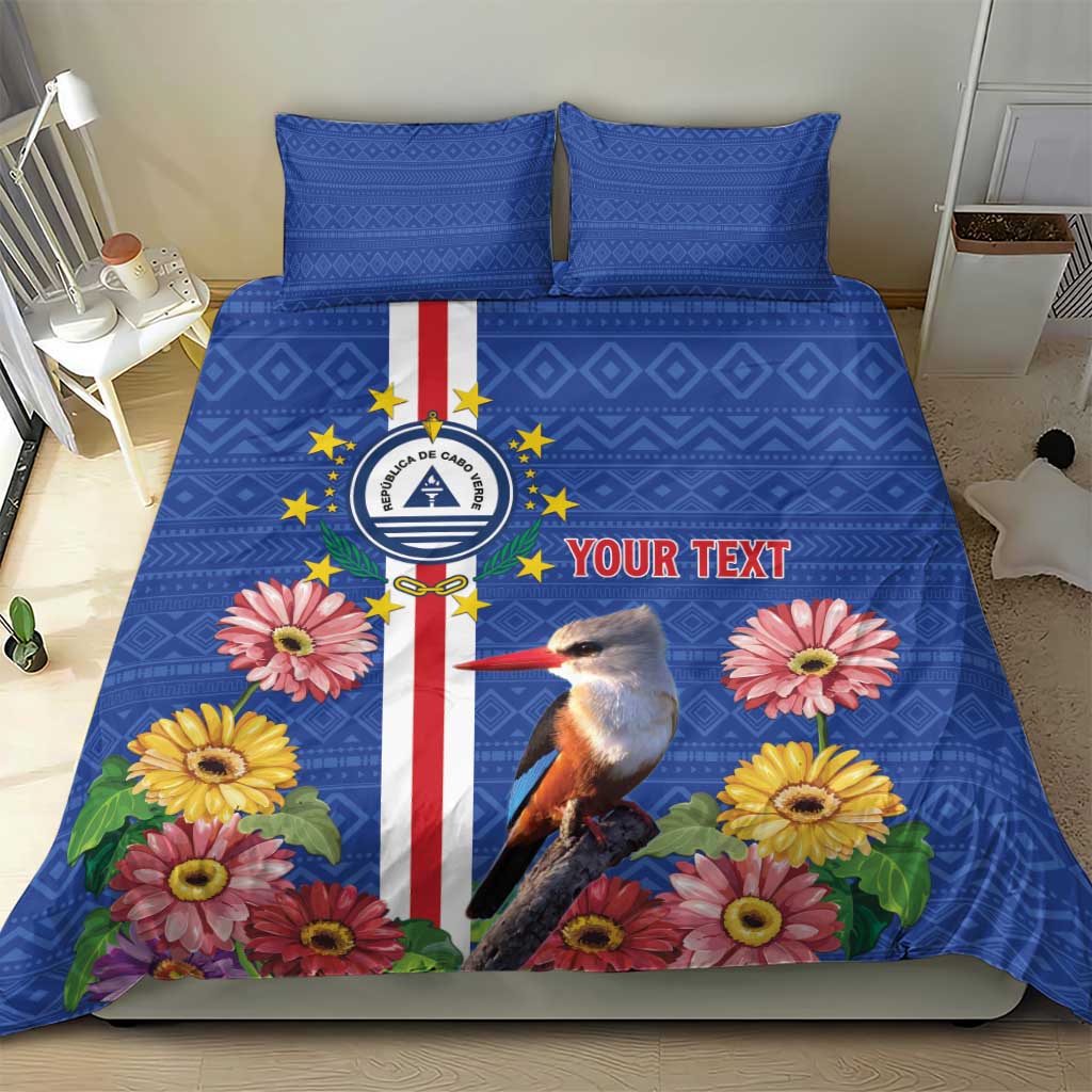 Personalised Cabo Verde Bedding Set Grey-Headed Kingfisher Mix Gerbera Daisy