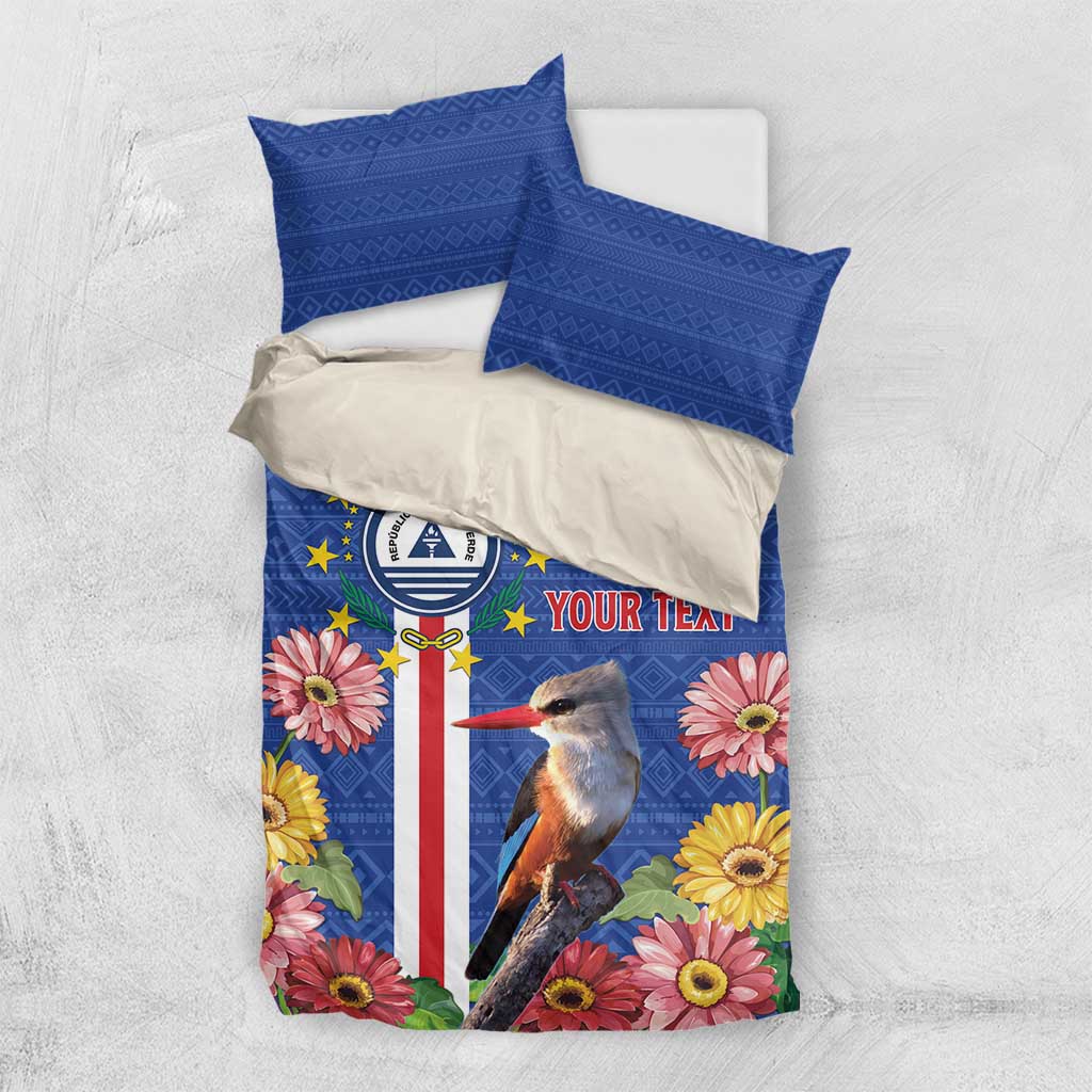 Personalised Cabo Verde Bedding Set Grey-Headed Kingfisher Mix Gerbera Daisy