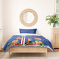 Personalised Cabo Verde Bedding Set Grey-Headed Kingfisher Mix Gerbera Daisy