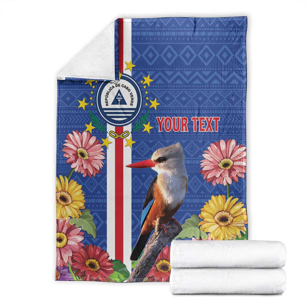 Personalised Cabo Verde Blanket Grey-Headed Kingfisher Mix Gerbera Daisy