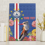 Personalised Cabo Verde Canvas Wall Art Grey-Headed Kingfisher Mix Gerbera Daisy