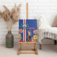 Personalised Cabo Verde Canvas Wall Art Grey-Headed Kingfisher Mix Gerbera Daisy