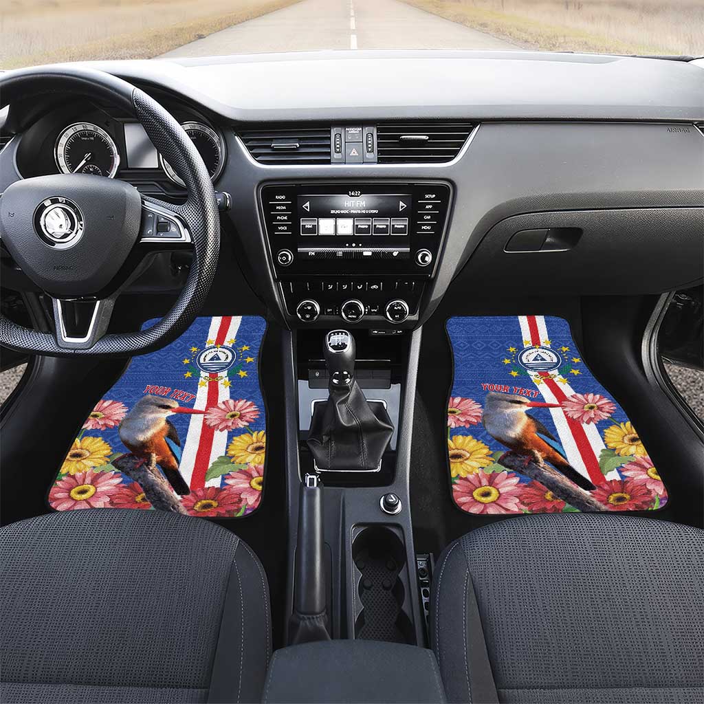 Personalised Cabo Verde Car Mats Grey-Headed Kingfisher Mix Gerbera Daisy