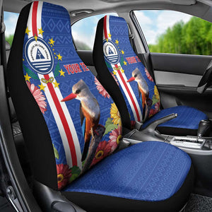 Personalised Cabo Verde Car Seat Cover Grey-Headed Kingfisher Mix Gerbera Daisy