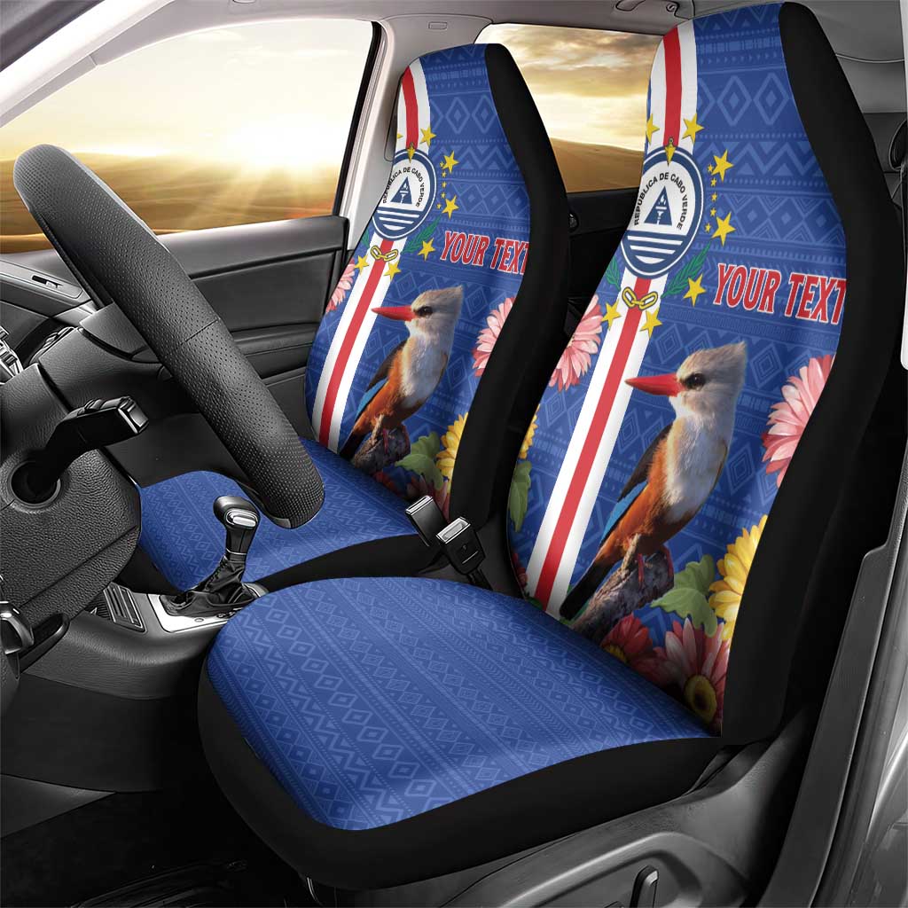 Personalised Cabo Verde Car Seat Cover Grey-Headed Kingfisher Mix Gerbera Daisy