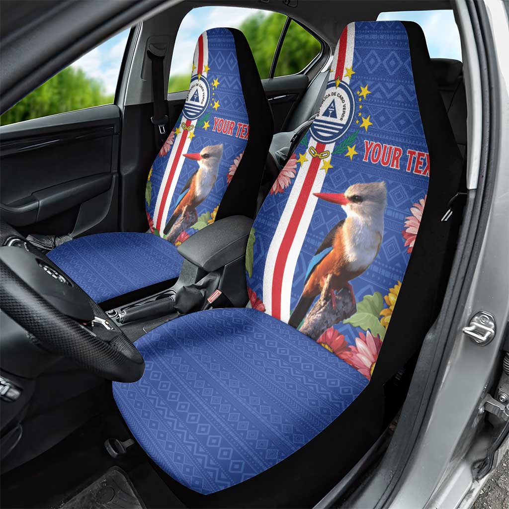 Personalised Cabo Verde Car Seat Cover Grey-Headed Kingfisher Mix Gerbera Daisy