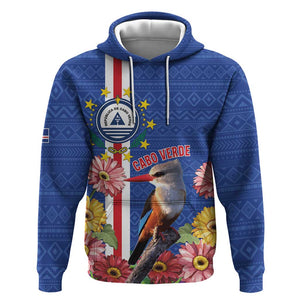 Personalised Cabo Verde Hoodie Grey-Headed Kingfisher Mix Gerbera Daisy