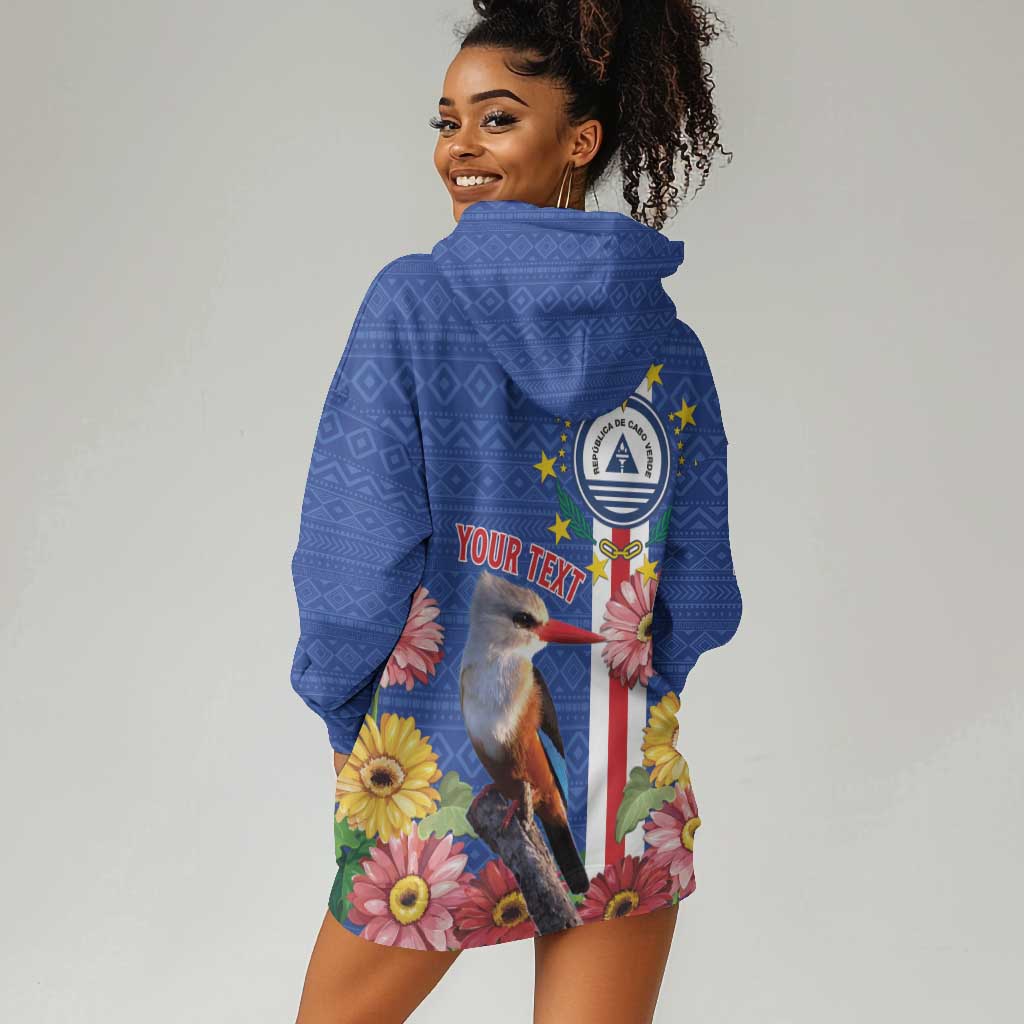 Personalised Cabo Verde Hoodie Dress Grey-Headed Kingfisher Mix Gerbera Daisy