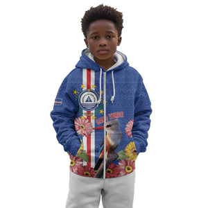 Personalised Cabo Verde Kid Hoodie Grey-Headed Kingfisher Mix Gerbera Daisy