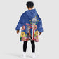 Personalised Cabo Verde Kid Wearable Blanket Hoodie Grey-Headed Kingfisher Mix Gerbera Daisy