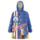 Personalised Cabo Verde Kid Wearable Blanket Hoodie Grey-Headed Kingfisher Mix Gerbera Daisy