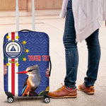 Personalised Cabo Verde Luggage Cover Grey-Headed Kingfisher Mix Gerbera Daisy