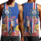 Personalised Cabo Verde Men Tank Top Grey-Headed Kingfisher Mix Gerbera Daisy