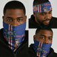 Personalised Cabo Verde Neck Gaiter Grey-Headed Kingfisher Mix Gerbera Daisy LT15
