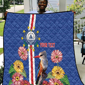 Personalised Cabo Verde Quilt Grey-Headed Kingfisher Mix Gerbera Daisy