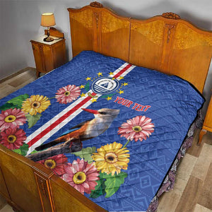 Personalised Cabo Verde Quilt Grey-Headed Kingfisher Mix Gerbera Daisy