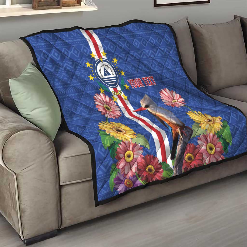 Personalised Cabo Verde Quilt Grey-Headed Kingfisher Mix Gerbera Daisy