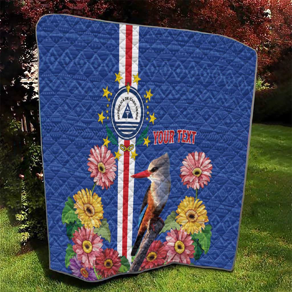 Personalised Cabo Verde Quilt Grey-Headed Kingfisher Mix Gerbera Daisy