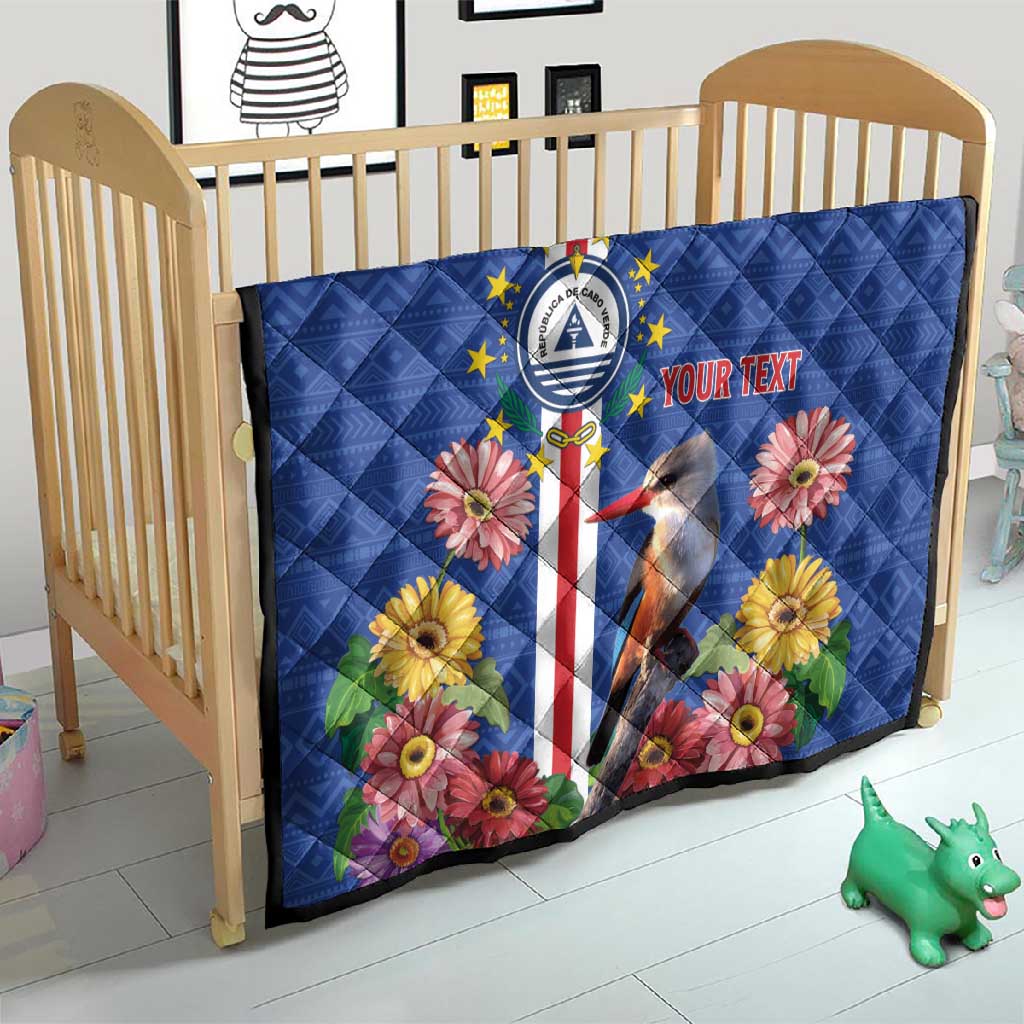Personalised Cabo Verde Quilt Grey-Headed Kingfisher Mix Gerbera Daisy