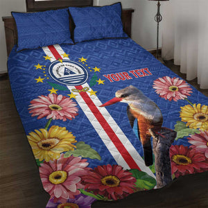Personalised Cabo Verde Quilt Bed Set Grey-Headed Kingfisher Mix Gerbera Daisy