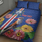 Personalised Cabo Verde Quilt Bed Set Grey-Headed Kingfisher Mix Gerbera Daisy