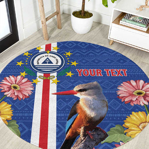Personalised Cabo Verde Round Carpet Grey-Headed Kingfisher Mix Gerbera Daisy