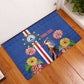 Personalised Cabo Verde Rubber Doormat Grey-Headed Kingfisher Mix Gerbera Daisy