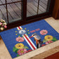 Personalised Cabo Verde Rubber Doormat Grey-Headed Kingfisher Mix Gerbera Daisy