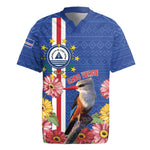 Personalised Cabo Verde Rugby Jersey Grey-Headed Kingfisher Mix Gerbera Daisy