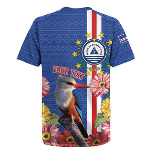 Personalised Cabo Verde Rugby Jersey Grey-Headed Kingfisher Mix Gerbera Daisy
