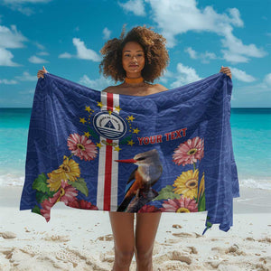 Personalised Cabo Verde Sarong Grey-Headed Kingfisher Mix Gerbera Daisy