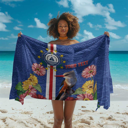 Personalised Cabo Verde Sarong Grey-Headed Kingfisher Mix Gerbera Daisy