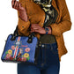 Personalised Cabo Verde Shoulder Handbag Grey-Headed Kingfisher Mix Gerbera Daisy